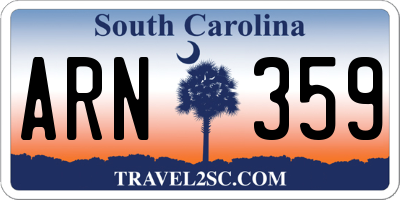 SC license plate ARN359