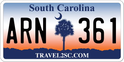 SC license plate ARN361