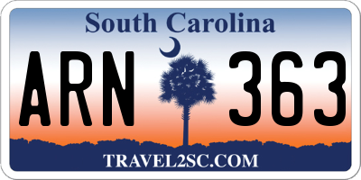 SC license plate ARN363