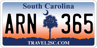 SC license plate ARN365