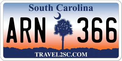 SC license plate ARN366