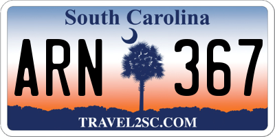 SC license plate ARN367