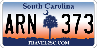 SC license plate ARN373