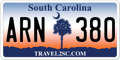 SC license plate ARN380
