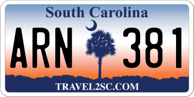 SC license plate ARN381