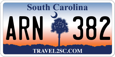 SC license plate ARN382