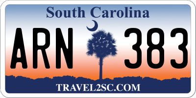 SC license plate ARN383