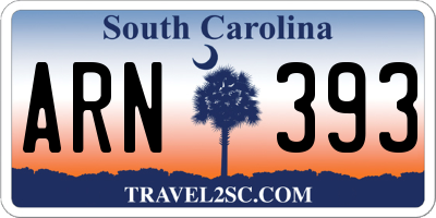 SC license plate ARN393