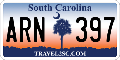 SC license plate ARN397