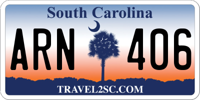 SC license plate ARN406