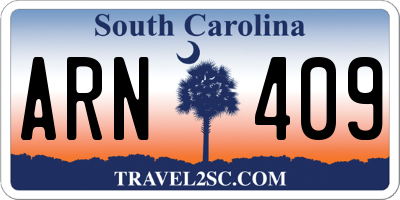 SC license plate ARN409