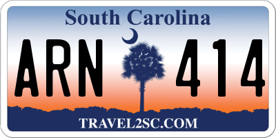 SC license plate ARN414