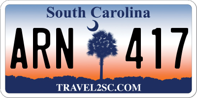 SC license plate ARN417