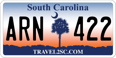 SC license plate ARN422