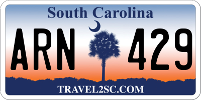 SC license plate ARN429