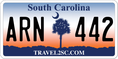 SC license plate ARN442