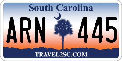 SC license plate ARN445