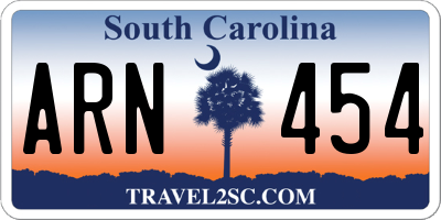 SC license plate ARN454