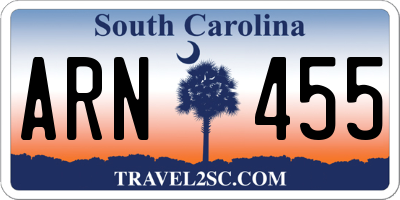 SC license plate ARN455