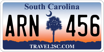 SC license plate ARN456