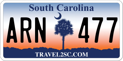 SC license plate ARN477