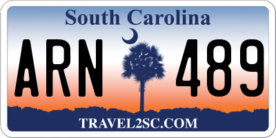 SC license plate ARN489
