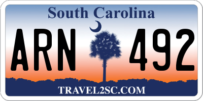 SC license plate ARN492