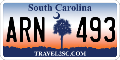 SC license plate ARN493