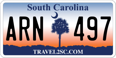 SC license plate ARN497