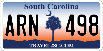 SC license plate ARN498