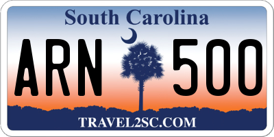 SC license plate ARN500