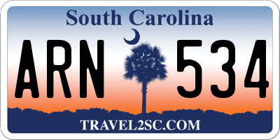 SC license plate ARN534
