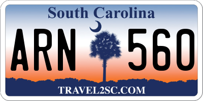 SC license plate ARN560
