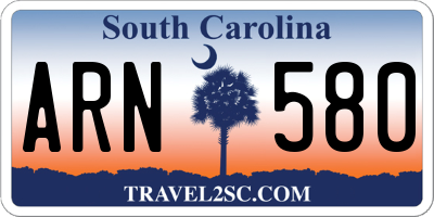 SC license plate ARN580