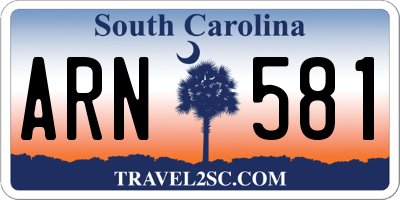 SC license plate ARN581