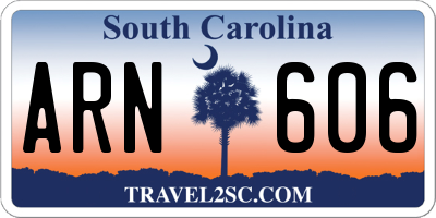 SC license plate ARN606