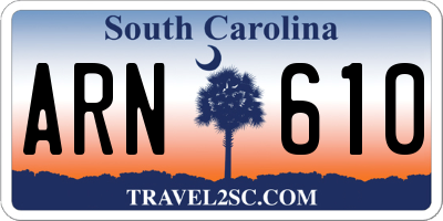 SC license plate ARN610