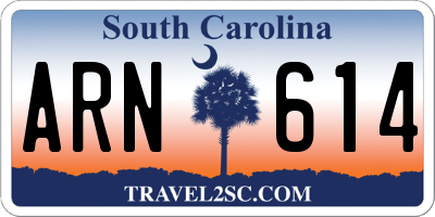 SC license plate ARN614