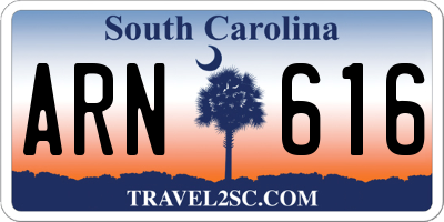 SC license plate ARN616