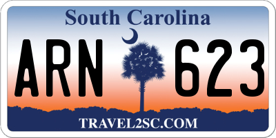 SC license plate ARN623