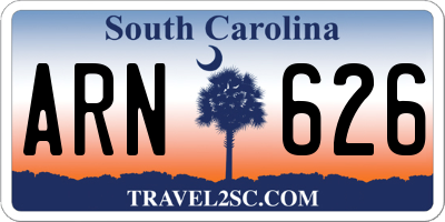SC license plate ARN626