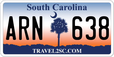 SC license plate ARN638