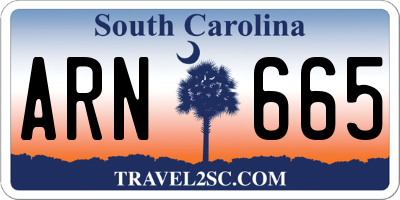 SC license plate ARN665