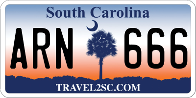 SC license plate ARN666