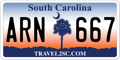 SC license plate ARN667