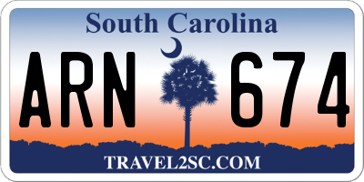 SC license plate ARN674