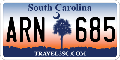 SC license plate ARN685