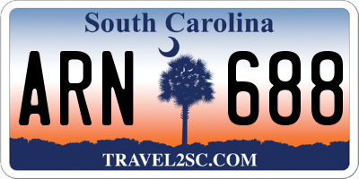 SC license plate ARN688