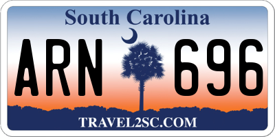 SC license plate ARN696