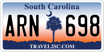 SC license plate ARN698